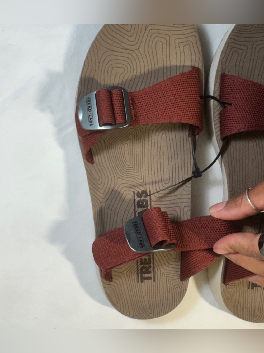 Tread-Labs Red-Brown Adjustable Strap Sandals - Picture 2 of 4